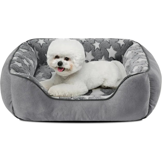 Rectangle Orthopedic Dog Bed - Calming & Washable for Small Dogs